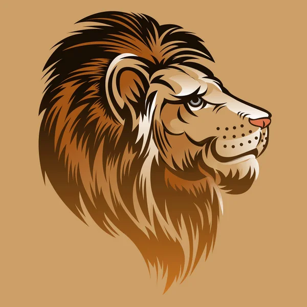 Vector Illustration Lion Head Symbol — Stock Vector