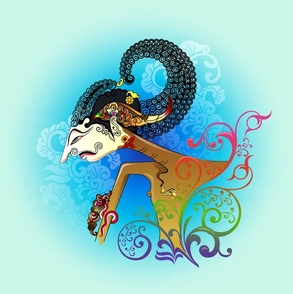 Illustration Vectorielle Wayang Modification Marionnettes Ombre — Image vectorielle