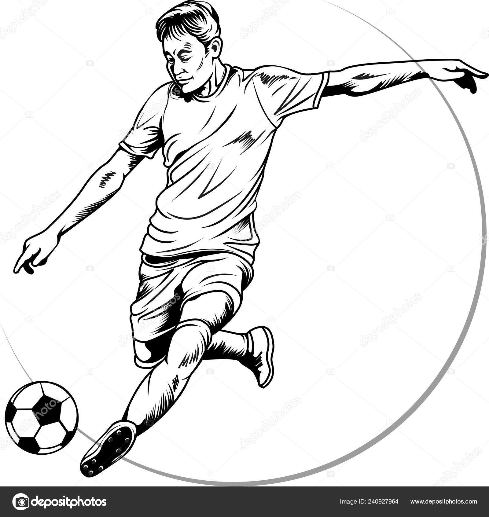 Sketch the guy plays football The guy plays football scanned sketch in  pencil  CanStock