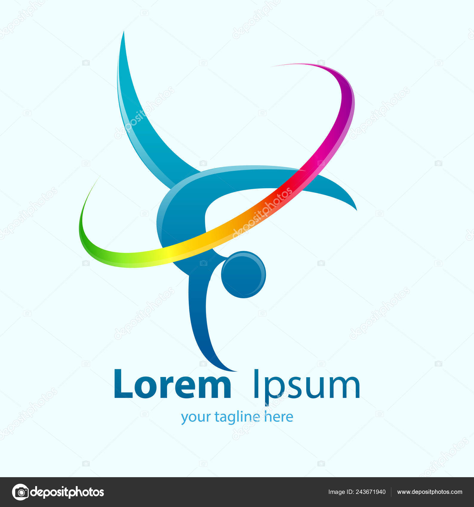 Vector Abstract Gymnasts Ribbon Gymnastic Movements Logos Symbols Healthy  Living Stock Vector by ©msjeje 243671940, image size:1588x1700