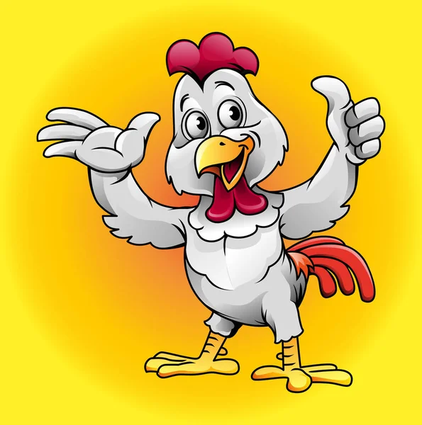 Ilustración Vectorial Símbolo Pollo Feliz Mascota — Archivo Imágenes Vectoriales