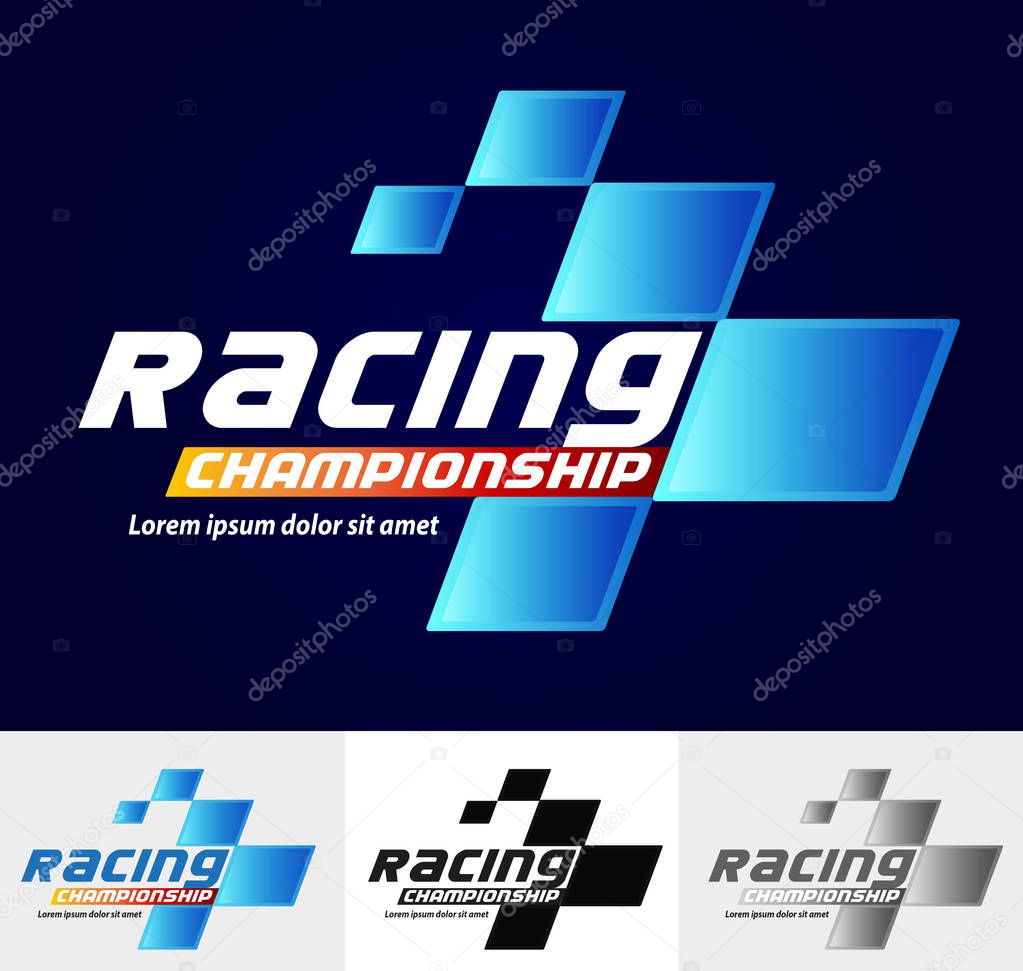 Vector abstract, Racing championship logo event.