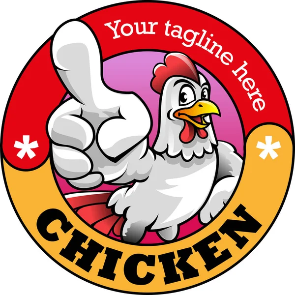 Vector Illustration Chicken Choice Symbol Mascot Your Fried Chicken Restaurant — ストックベクタ