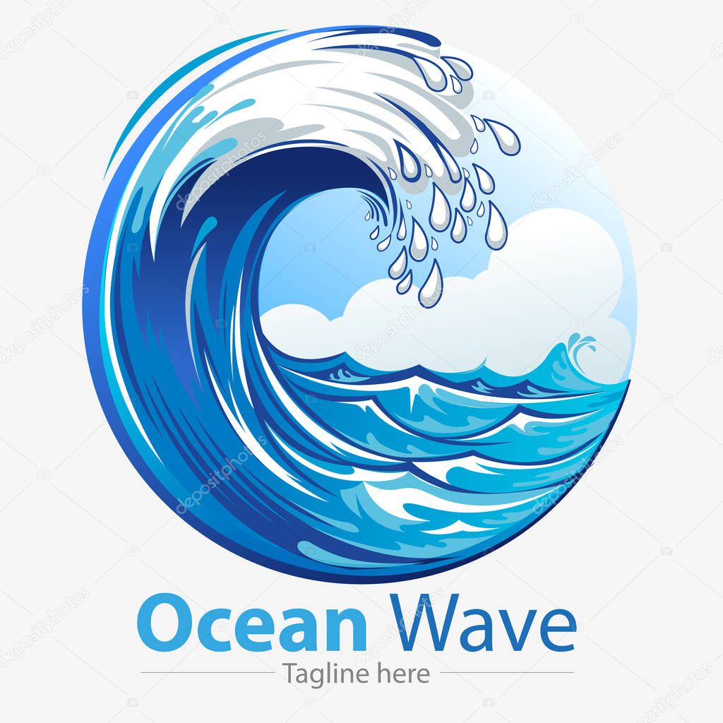 Vector illustration ocean waves symbol