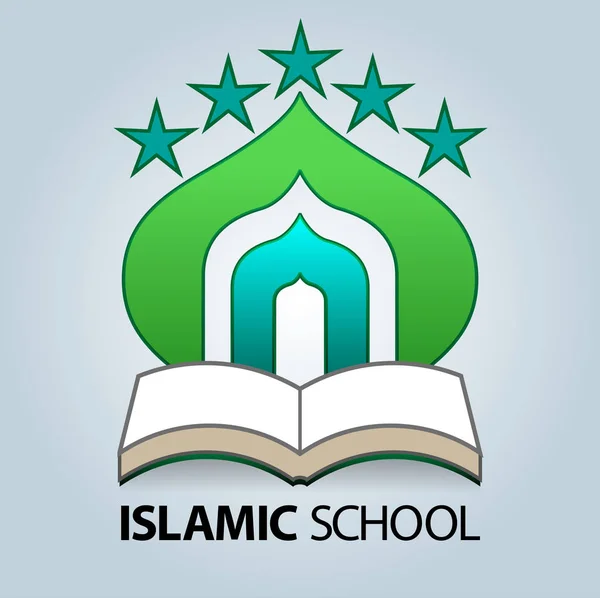 Resumen Vectorial Escuela Islámica Centro Estudio Islámico Como Símbolo Logotipo — Vector de stock