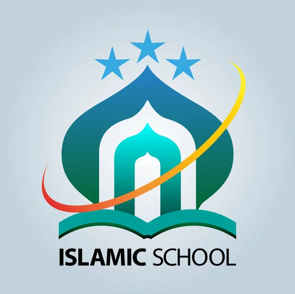 Résumé Vectoriel École Islamique Centre Étude Islamique Comme Symbole Logo — Image vectorielle