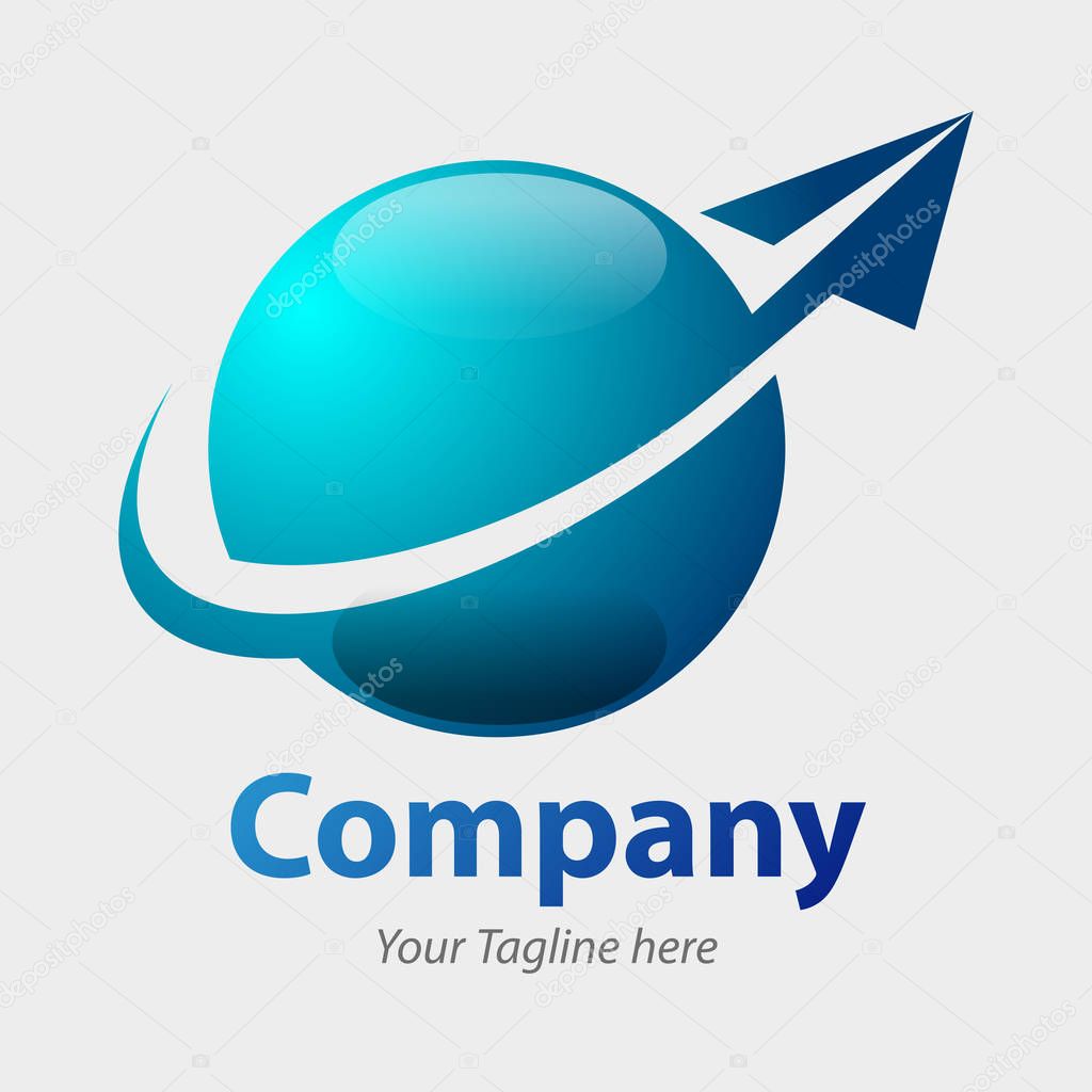 Vector abstract, symbols or logos for shipping companies, airlines and global companies.