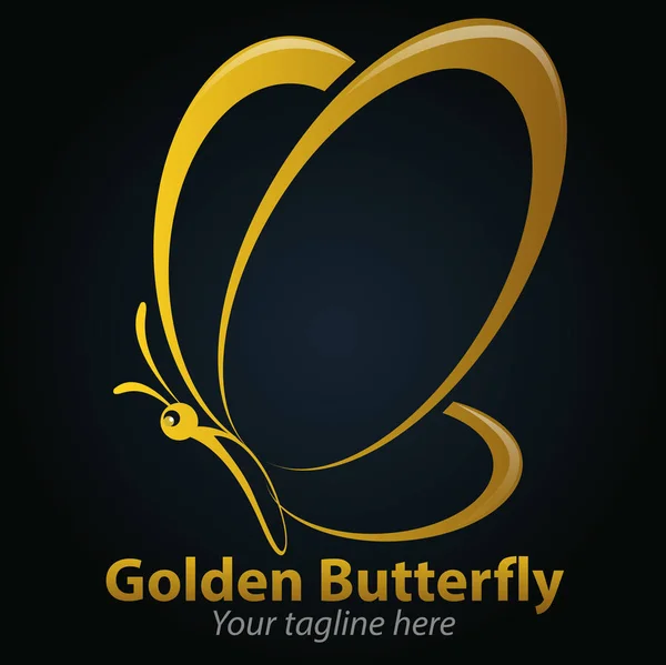 Vektorový Abstraktní Zlatý Motýlí Symbol — Stockový vektor