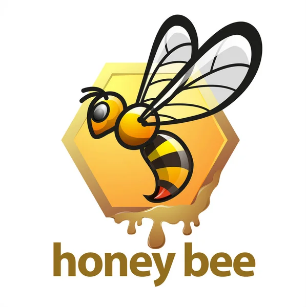 Vector Illustration Honey Bee Symbol Icon — Stock Vector