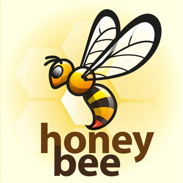 Vector Illustration Honey Bee Symbol Icon — Stock Vector