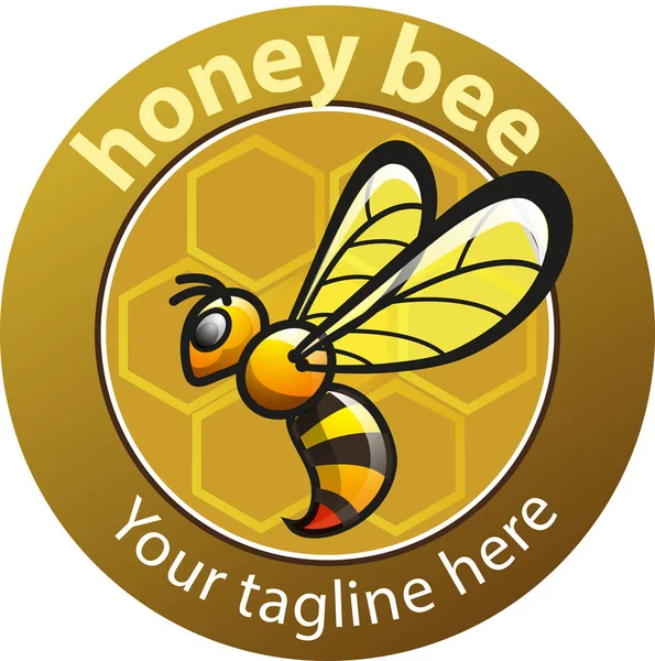 Vektor Illustration Honey Bee Symbol — Stock vektor