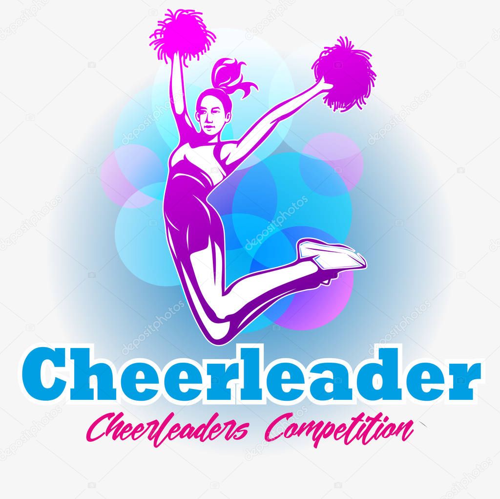 Vector abstract, cheerleader competition logo event
