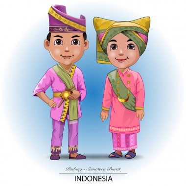 Vektör Illustration, Padang veya Batı Sumatra geleneksel bez.