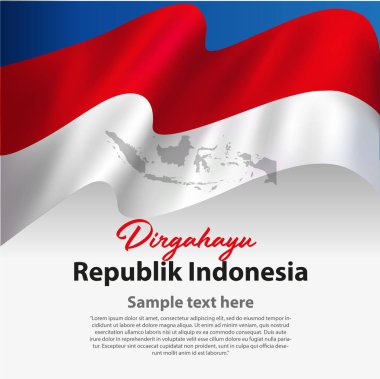 Vector illustration, banner or poster, congratulations on the independence day of the Republic of Indonesia. clipart
