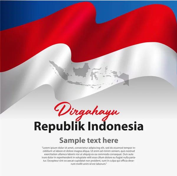 矢量插图 横幅或海报 祝贺印度尼西亚共和国独立日 — 图库矢量图片