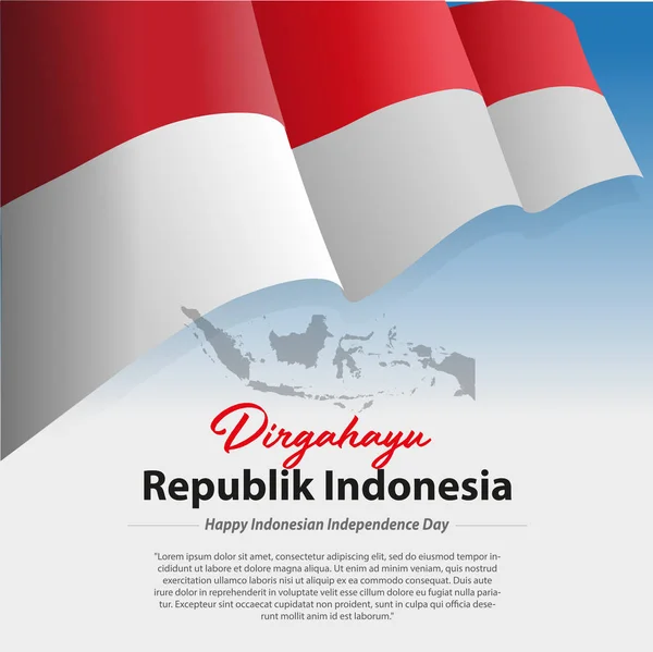 Ilustração Vetorial Dirgahayu Hari Kemerdekaan Indonésia Feliz Dia Independência Indonésia —  Vetores de Stock
