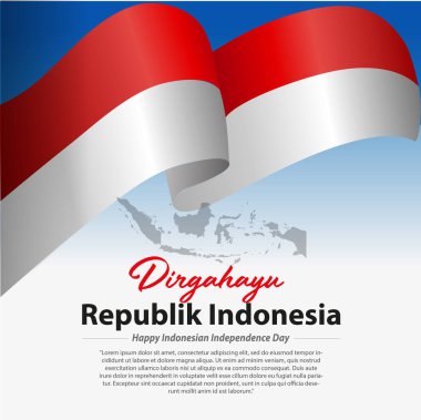 Vector illustration, Happy independence day of the Republic of Indonesia. clipart