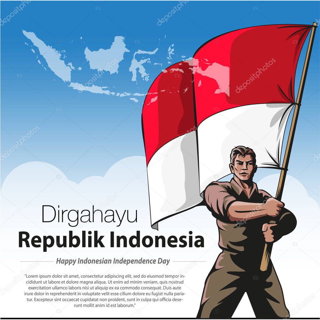 Vector illustration, Happy independence day of the Republic of Indonesia.