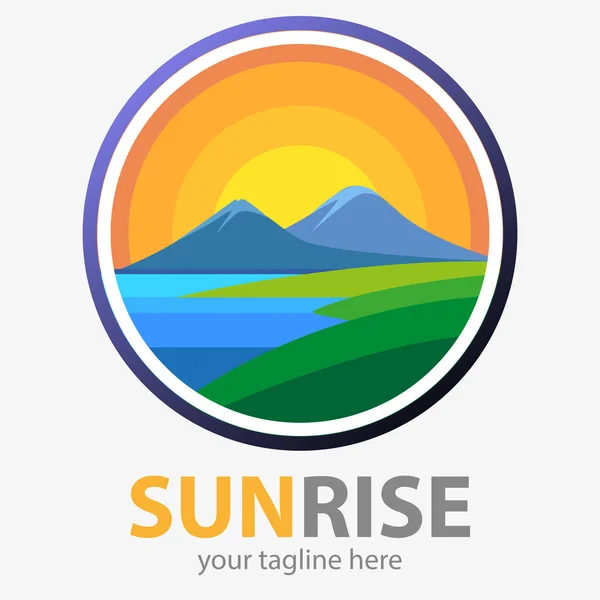 Vector Illustration Sunrise Symbol Icon — Stock Vector