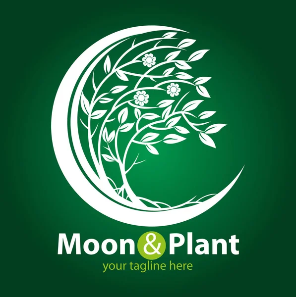 Vector Abstract Moon Plant Agriculture Gardening Business — Stock Vector