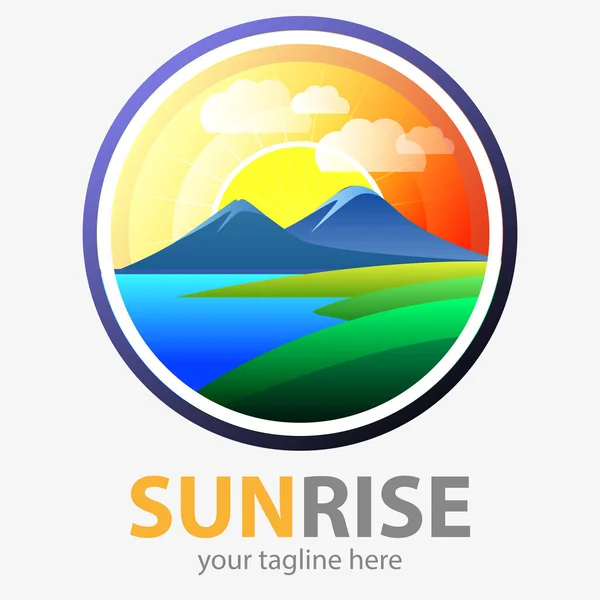 Vector Illustration Sunrise Symbol Icon — Stock Vector
