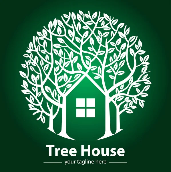 Vector Abstract Tree House Symbol — Stock Vector