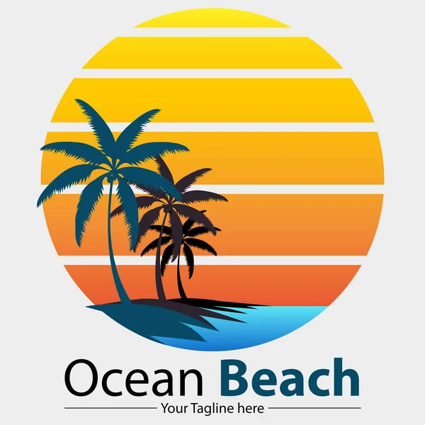 Ilustracja Wektorowa Znak Plaży Oceanu Lub Symbol — Wektor stockowy