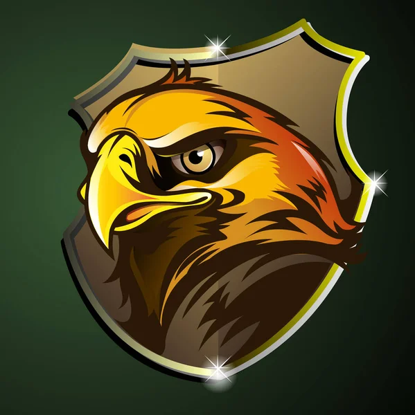 Vector Illustration Eagle Garuda Head Emblem — Stock Vector