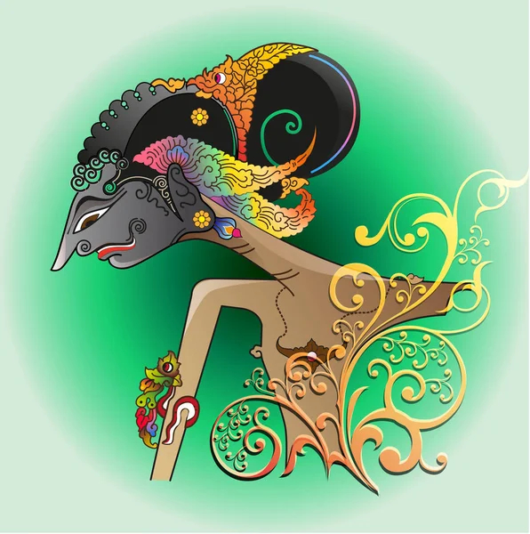 Illustration Vectorielle Modification Puntadewa Ombre Marionnettes Personnage Dans Histoire Mahabharata — Image vectorielle