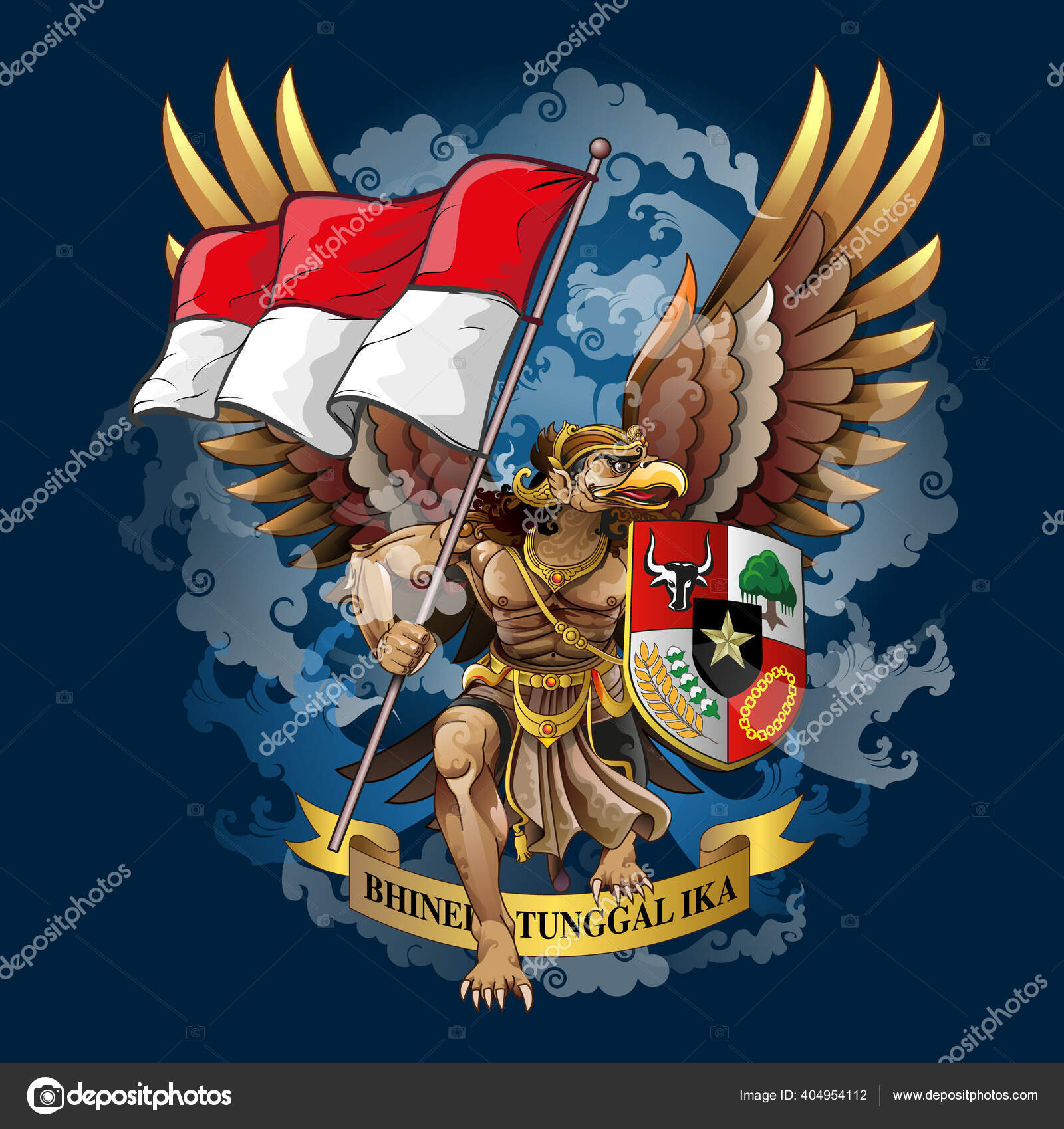 Vector Illustration Modified Garuda Pancasila Puppet Shield Flag Ribbon The Best Porn Website