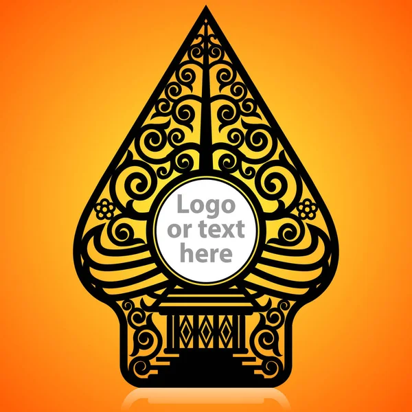 Modification Wayang Gunungan Tree Life Symbol Logo Event Vector Illustration — Stock Vector