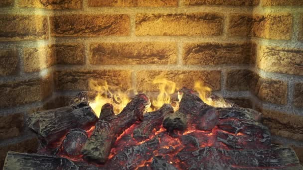 Feuer im Kamin in Zeitlupe — Stockvideo