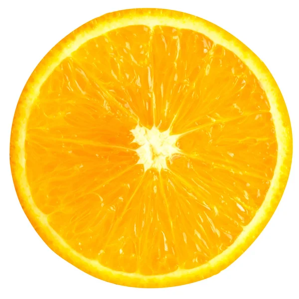Yarısı turuncu beyaz arka plan üzerinde kırpma yolu izole — Stok fotoğraf