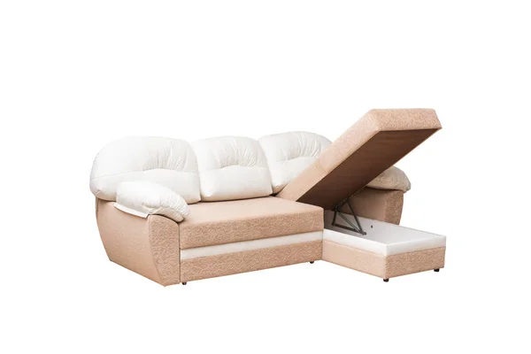 Удобный диван на белом фоне — стоковое фото