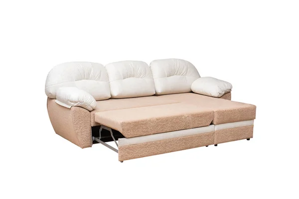Sofá confortável no fundo branco — Fotografia de Stock