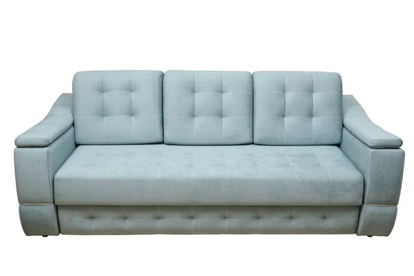 Modernes blaues Sofa isoliert weißen Hintergrund Stockbild