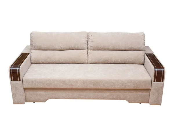 Sofá confortável no fundo branco — Fotografia de Stock