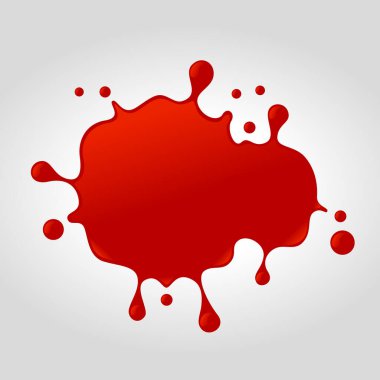Kırmızı ketçap vektörü arka plana sıçrar. Splash serisinden vektör kırmızı sıçrama çizimi.