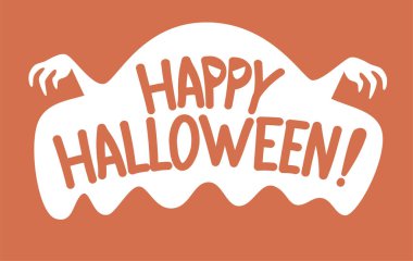 Hayalet kavramlı Cadılar Bayramı mesajınız kutlu olsun. Cadılar Bayramı koleksiyonundan mutlu Cadılar Bayramı illüstrasyonları..