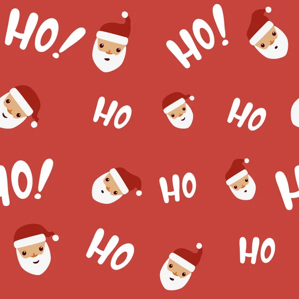 Hohoho tabir kalıbına sahip Noel Baba. Kusursuz noel şablonunun vektör çizimi..
