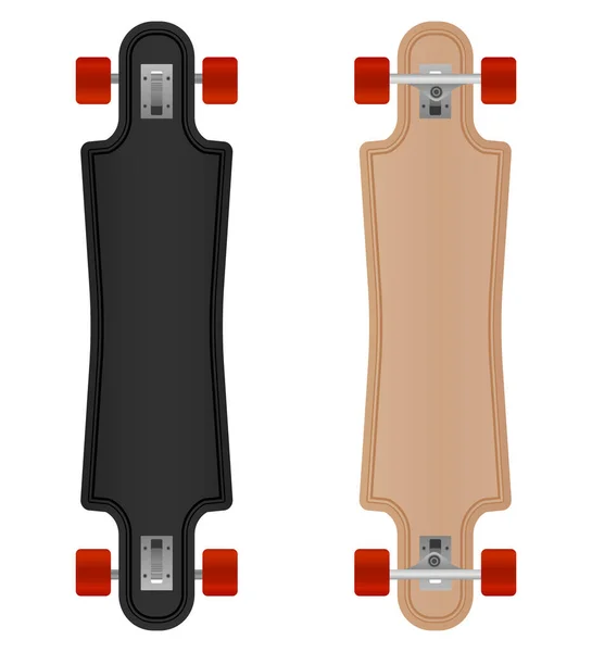 Vector Freeride Longboard Απομονώνονται Λευκό Φόντο Longboard Εικονογράφηση Από Skateboard — Διανυσματικό Αρχείο