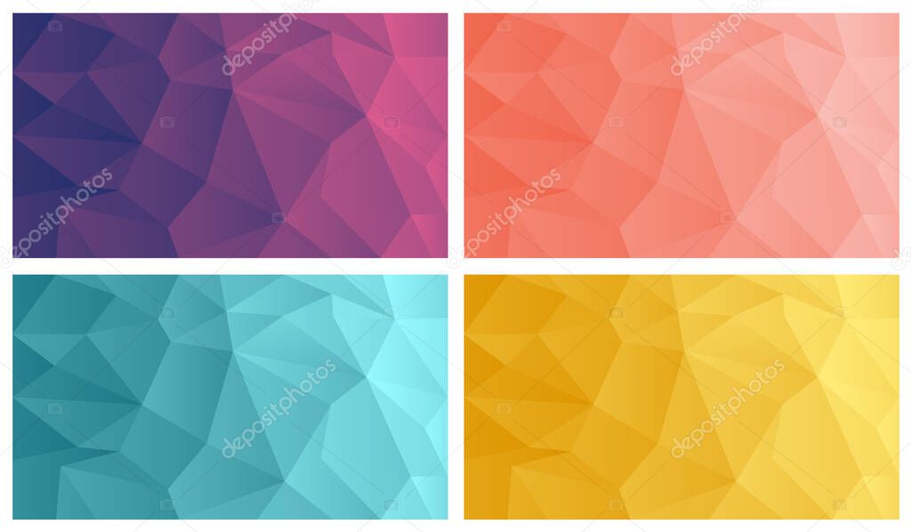 Vector polygonal wallpaper collection.Abstract polygonal background collection.