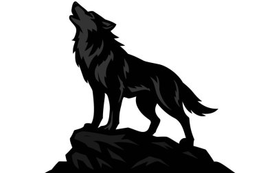 Beyaz arka planda kurt silueti