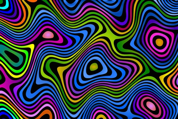 Soyut arkaplan, Psikedelik, renkli çizgiler ve noktalar