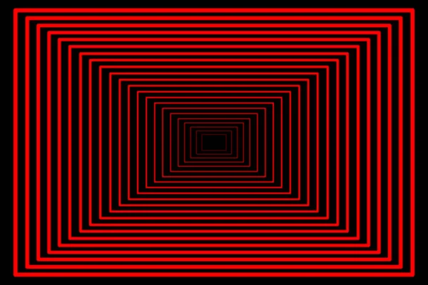 Soyut arkaplan, siyah arkaplan üzerindeki kırmızı çizgilerin tüneli.