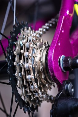 Bisiklet parçaları arka tekerlek fren diski. Makro çekim!