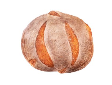 Beyaz zeminde izole edilmiş taze pişmiş ekmek..