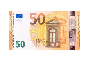 50 avroluk banknot beyaza izole edildi!