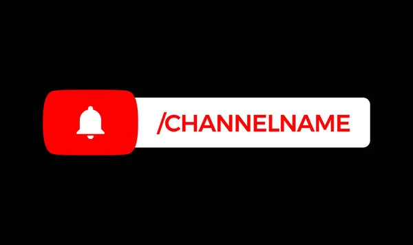 Youtube Canal Nome Lower Third. Red Broadcast Banner para vídeo sobre fundo preto. Ilustração vetorial —  Vetores de Stock