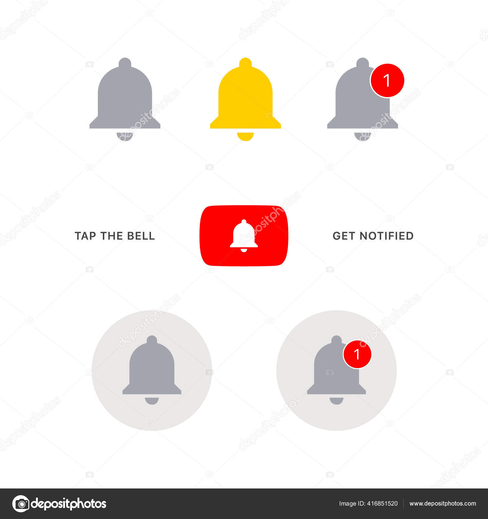 Youtube Notification Bell Images Vectorielles Youtube Notification Bell Vecteurs Libres De Droits Depositphotos